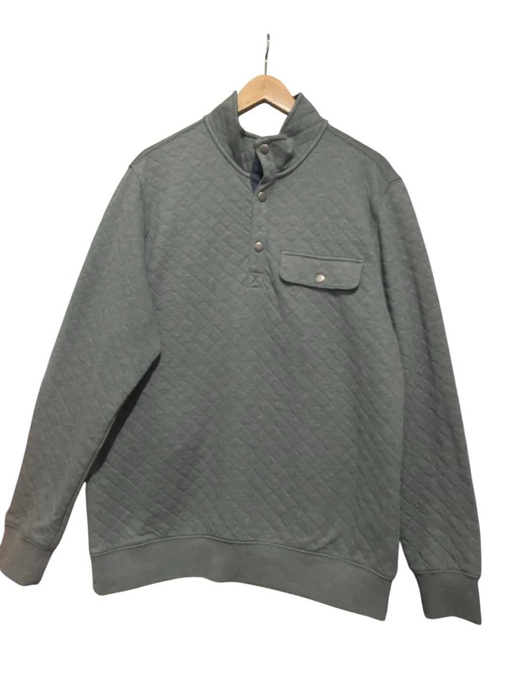 Goodfellow‎ & Co Men's Comfort Wear Quilted 1/4 Snap Pullover Green M - Picture 4 of 7